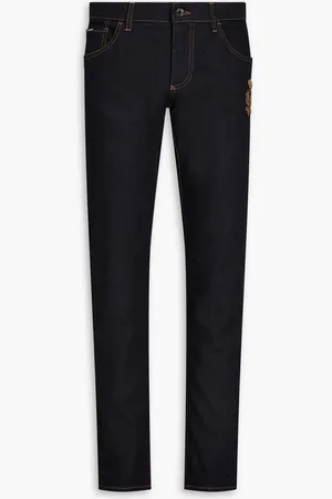 Dolce & Gabbana Slim-fit embellished denim jeans - Blue