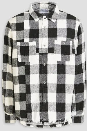 JOHN ELLIOTT Silverado checked cotton-flannel and tweed shirt