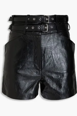 IRO Lelim belted leather shorts