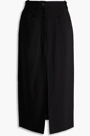 Khaite Neer wool-blend crepe midi skirt