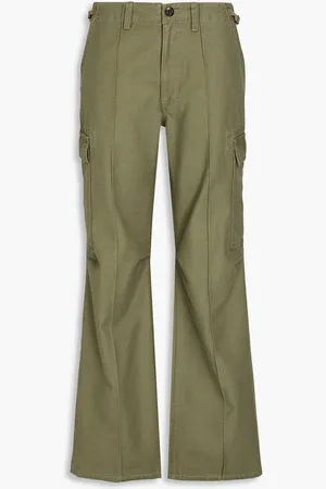 RE/DONE Pleated cotton cargo pants - Green