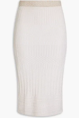 Missoni Metallic crochet-knit skirt - White