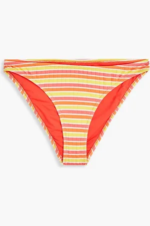 Solid The Rachel striped ribbed low-rise bikini briefs