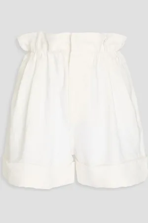 Giorgio Armani Pleated linen-twill shorts - White