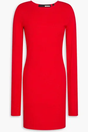 ROTATE Pointelle-knit mini dress