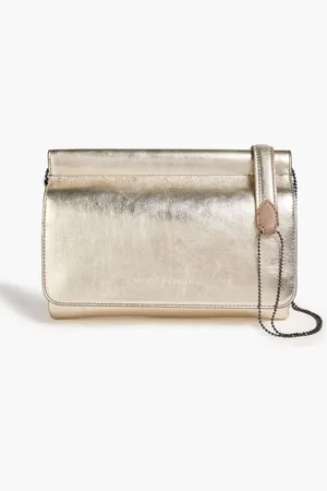 Brunello Cucinelli Metallic leather shoulder bag - Metallic
