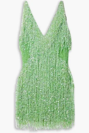 Naeem Khan Gatsby embellished tulle mini dress - Green