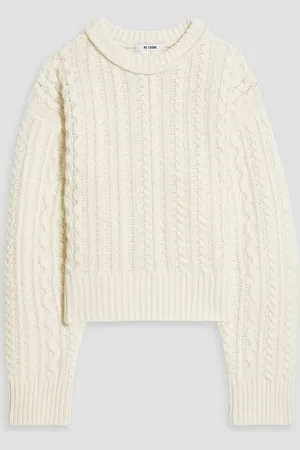 RE/DONE Cable-knit wool sweater - White