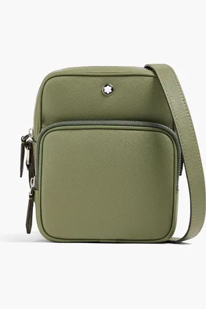 Montblanc Textured-leather messenger bag - Green