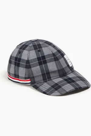 Thom Browne Checked wool-blend twill cap