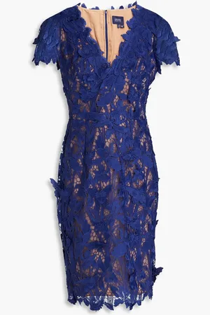 Marchesa Notte Guipure lace dress - Blue