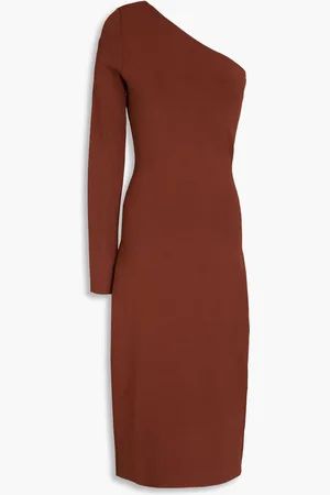Victoria Beckham One-shoulder stretch-knit midi dress