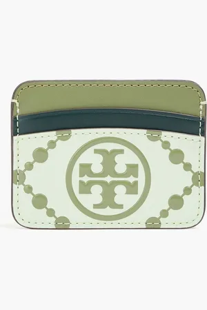 Tory Burch Logo-print leather cardholder - Green