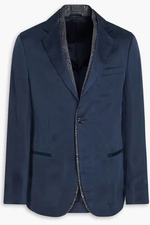 Giorgio Armani Metallic-trimmed Lyocell suit - Blue