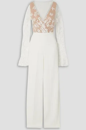 Rime Arodaky Poppy embroidered tulle and crepe jumpsuit