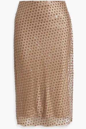 Vince Embellished tulle midi skirt