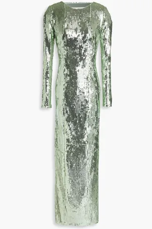 GALVAN Cutout sequined tulle gown - Green