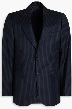 OFFICINE GENERALE Giovanni pinstriped wool blazer - Blue