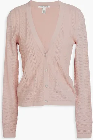 AUTUMN CASHMERE Pointelle-knit cardigan - Pink