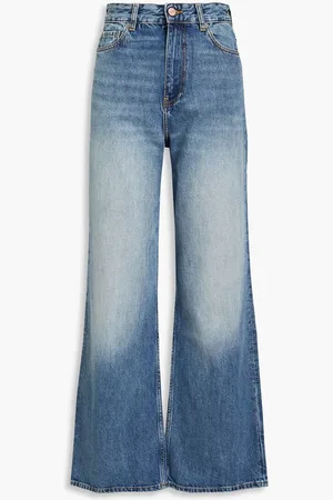 Ganni Faded high-rise wide-leg jeans - Blue