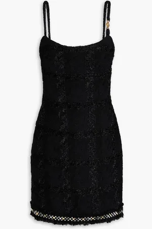 VERSACE Studded tinsel-tweed mini dress