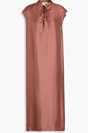 Loulou Studio Demeter lace-up silk-twill midi dress - Pink