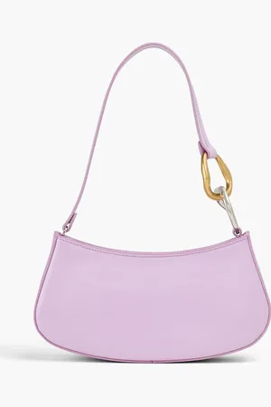 Staud Ollie glossed-leather shoulder bag - Purple