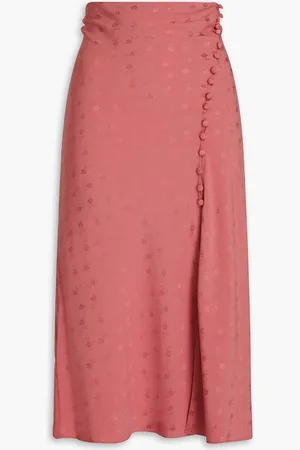 VERONICA BEARD Franconia silk-blend jacquard midi skirt - Pink