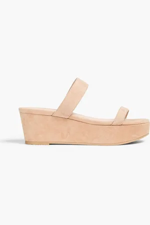 Stuart Weitzman Suede platform mules - Neutral