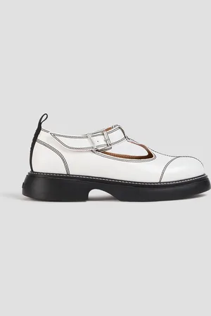 Ganni Topstitched Mary Jane pumps