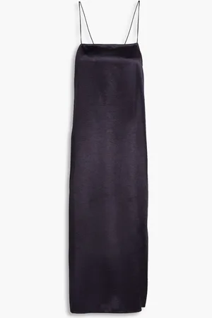 tibi Satin-crepe midi slip dress - Blue