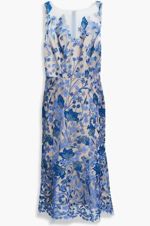 Marchesa Notte Embroidered tulle dress