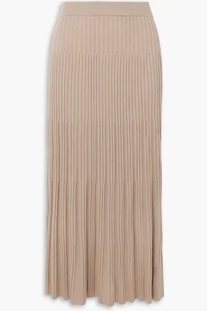 Joseph Ribbed merino wool midi skirt - Neutral