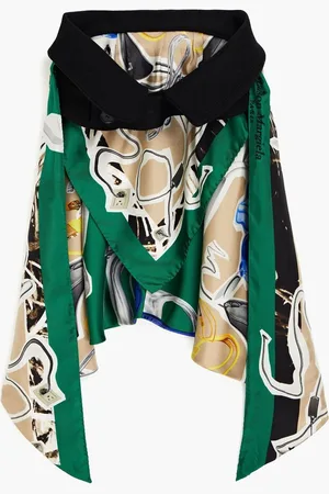 Maison Margiela Printed silk-satin and felt scarf - Green