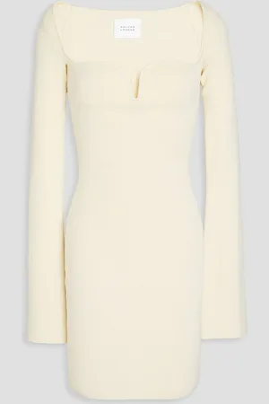 GALVAN Gaia ribbed-knit mini dress - White