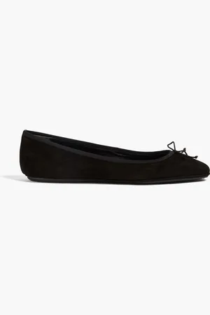 VERONICA BEARD Beatrix bow-detailed suede ballet flats
