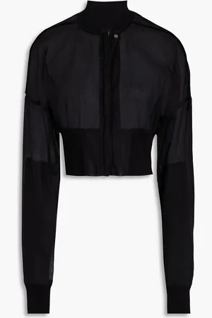 Rick Owens Cropped cotton-organza bomber jacket