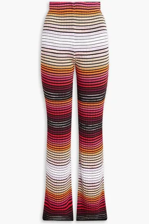 Missoni Striped ribbed-knit bootcut pants