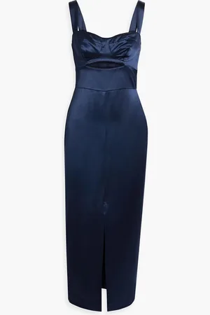 Nicholas Cutout satin midi dress - Blue