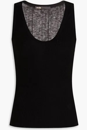 Maje Lyocell and wool-blend ribbed jersey tank