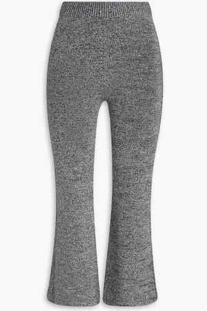 Ganni Mélange stretch-knit kick-flare pants
