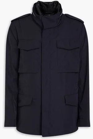 Dunhill Quilted cashmere twill zip-up vest - Blue