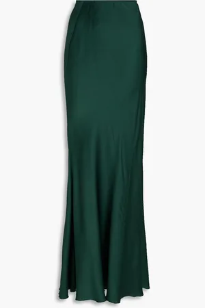 Victoria Beckham Satin-crepe maxi skirt - Green