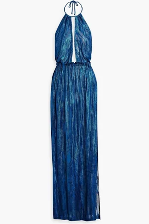 Missoni Metallic crochet-knit halterneck maxi dress