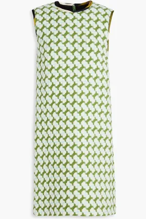 Puccini Wool-blend bouclé-tweed mini dress - Green