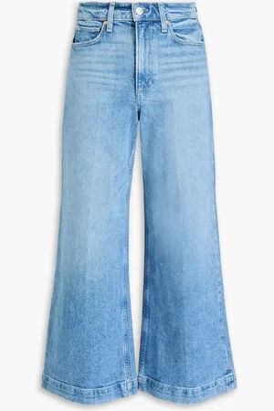Paige Harper cropped high-rise wide-leg jeans - Blue