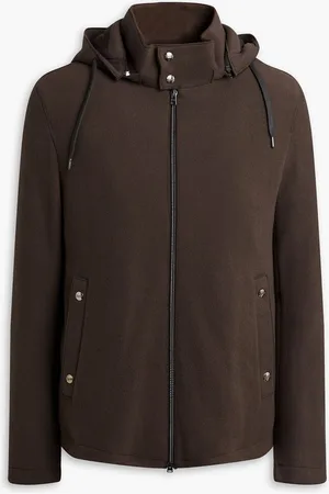 HERNO Wool-blend felt hooded jacket - Brown