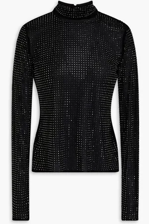 Simkhai Crystal-embellished jersey turtleneck top