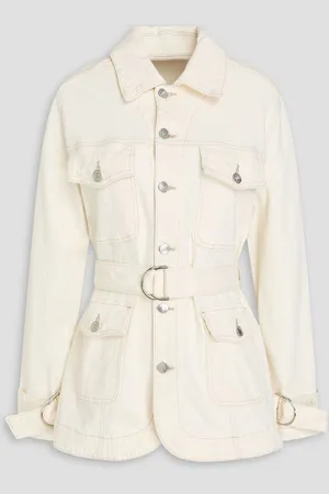 Simkhai Leora belted denim jacket - White