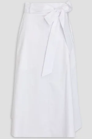 tibi Cotton-poplin midi wrap skirt